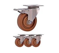 Heavy-Duty, 3"-5" Stainless Steel Caster Wheels, Directional, Universal with Screw Stem, Bakelite & Fiberglass, Oven Universal Wheel, Brake Wheel (Color: Black)