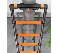 Heavy Duty 3.5m Telescopic Folding Ladder Aluminum Extension Ladder for Rooftop RV Attic Home & Outdoor Work Supports 330lbs Compact & Portable Design