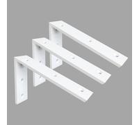 Heavy Duty 3/8" Thick White Granite Countertop Support Bracket 3 Pack - 10"x6"x2.5" Shelf L Bracket Mantel Corbels for Quartz, Granite, Wood, Concrete, Laminate Countertops