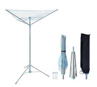 Heavy Duty 3 Arm 16M Rotary Clothes Airer With Ground Spike And Cover Outdoor Dryer