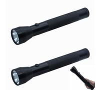 Heavy Duty 3 D Cell Battery LED Big Flashlights, High Lumens, Single Mode, Ourdoor,Aluminum(2 Pack)