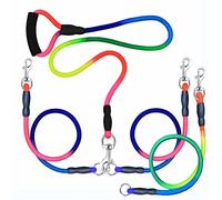 Heavy Duty 3 Dog Leash No Tangle, 3 in 1 Multiple Dog Leash, Double Dog Leash for 2 Dogs,3 Way Dog Leash with Soft Padded Handle, Detachable Triple Dog Leash Large Dog Leash for Walking and Training