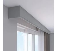 Heavy Duty 3-in-1 Curtain Track System, 8.5ft Double Track with Valance, Gray Decorative Curtain Rail for Ceiling & Wall Mount, Perfect for Home Decor & Window Treatment