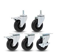 Heavy-Duty 3-Inch Caster Wheel with Brake, Universal 100kg Load Capacity, Durable & Sturdy Trolley Wheel for Multi-Purpose Use (7.6cm)