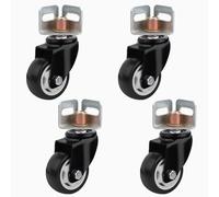 Heavy Duty 3-Inch Threaded Stem Casters Set of 4 Swivel Wheels with Angle Plate PU Industrial Casters for Workbench & Storage Shelves Anti-Wear Design