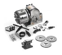 Heavy Duty 3-Jaw Dividing Head Set for Milling, Industrial Semi Universal Indexing Heads, Vertical and Horizontal Rotary Indexing Tool for Precision Machining