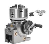 Heavy Duty 3-Jaw Dividing Head Set for Milling Machines, Precision Indexing Head with 100/125/160mm Chuck, 1:40 Ratio, 0.04° Accuracy, Tailstock Included