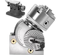 Heavy Duty 3-Jaw Dividing Head Set - Milling Tool with Dividing Plates and Tailstock for Vertical Indexing, Rotary Table Applications in Milling, Grinding, Drilling