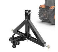 Heavy-Duty 3-Point Quick Hitch with 2" Towing Ball & Drawbar Attachment, 3PT Trailer Hitch Receiver with Hook Replacement for Kubota, John Deere Category 1 Tractors & Farm Equipment Black Mixizap