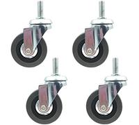 Heavy Duty 3" Rubber Swivel Casters with Threaded Stem Replacement Wheels for Furniture Durable Rolling Wheels for Carts 75mm Swivel Wheels for Easy Mobility