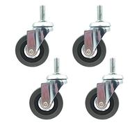 Heavy Duty 3" Stem Caster Wheels, 4pcs Swivel Trolley Casters, 75mm Replacement Wheels for Heavy Loads Up to 120kg, 30mm Threaded Stem, Universal Fit, Smooth Mobility