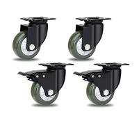Heavy-Duty 3" Swivel Caster Wheels Set of 4, Industrial Rubber Casters with Double Ball Bearings and Shock Absorption for Smooth Mobility and Durability