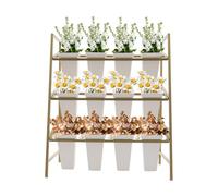 Heavy-Duty 3-Tier Flower Display Stand with 12 Buckets - Versatile Plant Cart Shelf for Garden, Patio, Indoor Use & Outdoor Events, Ideal for Flower Pop-Up Displays