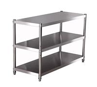 Heavy-Duty 3-Tier Stainless Steel Shelving Unit Adjustable Kitchen Storage Rack for Restaurants Garages & Commercial Use Sturdy Organization Solution (Silver 70x50x80cm)