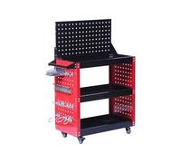 Heavy-Duty 3-Tier Tool Cart with Lockable Wheels - Storage for Auto Repair Mechanic Shop and Garage Parts Management