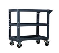 Heavy Duty 3-Tier Tool Trolley Cart with Lockable Wheels, 200Kg Load Capacity, Storage for Garage & Warehouse, Durable Black Design, Perfect for Repair Shops