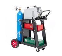 Heavy Duty 3-Tier Welding Cart with Gas Tank Holder, 220 LB Capacity | 360° Castors Rolling Cutter Cart with Safety Chains, Gas Cylinder Slots for TIG/MIG Welders