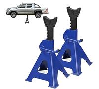 Heavy Duty 3 Ton Axle Stands Ratchet Type Cars Caravans Stand Lifting Tool Metal Steel Axle Jack Stand 11.4-17inch Adjustable Height Car Handle Lifter for Car Van Truck Garage Workshop, Set of 2