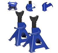 Heavy Duty 3 Ton Jack Stands Pair - Double Locking Pins - Handle Lock and Mobility Pin for Auto Repair Shop