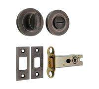 Heavy Duty 3” Tubular Deadbolt with Thumb Turn and Release Bathroom Door Latch Lock Kit - Ideal for Internal Wooden Bedroom Toilet WC Doors (Pewter)