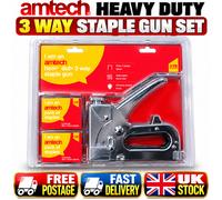 Heavy Duty 3 Way Staple Gun U Shape Staples Nails Upholstery Amtech B3725 gw10.2