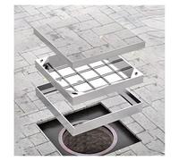 Heavy-Duty 30"x24" Square Drain Cover - Embedded Grate for Commercial Use, Durable Septic Pit Lid, Stormwater Management, Rust-Resistant, Easy Installation