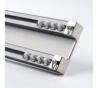 Heavy Duty 300cm Double Curtain Rod Champagne - Ceiling Rail Room Divider Complete with Rails & Fixings for Silence & Style Perfect for Home Décor