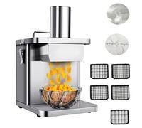 Heavy Duty 304 Stainless Steel Commercial Vegetable Dicer, Electric Fruit and Vegetable Cutting Machine, Carrot Potato Onion Cube Shredder Food Processor