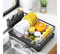 Heavy Duty 304 Stainless Steel Dish Rack With Large Capacity For Kitchen Countertop Organization Holds Plates Bowls Cups And Cutlery With Efficient Water Drainage(A)