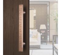 Heavy Duty 304 Stainless Steel Double-Sided Door Handles - Chinese Style Push Pull Sliding Hardware for Barn, Shower, Patio - Red Bronze Finish, 150cm (59")