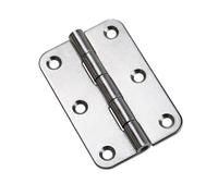 Heavy-Duty 304 Stainless Steel Folding Hinge - 6-Hole Loose-Leaf Mechanical Door Hinge with Fillet 75mm x 50mm Ideal for Industrial Applications
