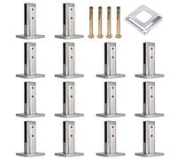 Heavy Duty 304 Stainless Steel Glass Railing Spigots No-Drill Pool Fence Clamp for 10-14mm Glass Pack of 14 160mm Height Silver Balustrade Post