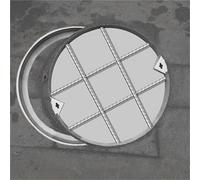Heavy-Duty 304 Stainless Steel Invisible Manhole Cover, Large Size, Flush Mount with Frame & Lifting Hooks for Residential Use (H 8cm/3in, DIA 62cm/24in)