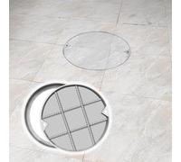 Heavy Duty 304 Stainless Steel Invisible Manhole Cover - Recessed Sewer Cover for Courtyard, Sidewalk, Parking Lot & Septic Tanks - 27.5in (70cm)
