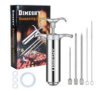 Heavy Duty 304 Stainless Steel Meat Injector Kit with 2-oz Large Capacity Barrel with 3 Commercial Marinade Needles