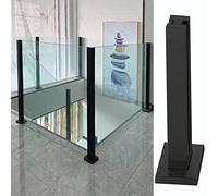 Heavy Duty 304 Stainless Steel Square Glass Railing Post & Stair Handrails, Black End Post, 33.5" Height for Indoor Outdoor Balcony/Deck Balustrade