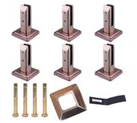 Heavy Duty 304 Stainless Steel Square Railing Post Clamps - 6 Pack Glass Fence Spigot Clamps for 10mm-14mm (3/8''-9/16'') Thick Glass - Pool Safety Solution