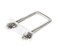 Heavy Duty 304 Stainless Steel U-Clamp M10 Right-Angle Square Tube Bracket U-Bolt for Industrial Handrails, Fencing, Furniture(M10x100x200mm)