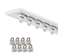Heavy-Duty 30ft Aluminum Curtain Track - 1-Way Ceiling Rail for Room Dividers Showers Living Rooms Bedrooms Bay RVs - & Versatile White Design for Easy Installation
