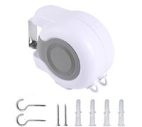 Heavy Duty 30M Cordomatic Retractable Washing Line | Twin Auto Reel Wall Mounted Clothesline | Double Cable Indoor & Outdoor Clothes Dryer | 2 x 15M | Easy Install | UK Gardens & Homes