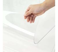 Heavy Duty 31x75 Inch Clear Tablecloth Protector 2mm Thick Waterproof & Oil Proof Rectangle Plastic Table Cover Crystal Table Protector for Office & Dresser