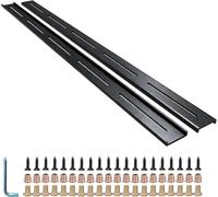 Heavy Duty 32 Inch C Channel Steel Bracket - Hidden Mount Long Slotted Hole for Live Edge Table, Floating Shelf & Woodworking DIY, Reusable Table Top Support (2 Pack)