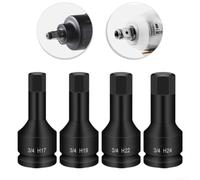 Heavy Duty 34 Inch Hex Socket Wrench Adapter for Impact Wrench H12 H32 with Secure Fit (H12)