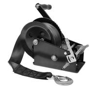 Heavy Duty 3500Lbs Hand Winch 2 Gear 10M Polyester Strap Atv Trailer Boat Marine