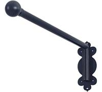 Heavy Duty 35in Swing Arm Curtain Rod - Adjustable Iron Drapery Rod for Kitchen, Bathroom & Front Door - Perfect for Side Panels & Portiere Curtain Display