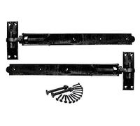 Heavy Duty 36" 900MM Adjustable Hook and Band GATE Hinges ABH900B - EPOXY Black - Includes All FIXINGS - 1 X Pair - Free Next Working Day DELIVERY