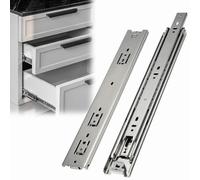 Heavy Duty 36" Ball Bearing Drawer Slides 3 Section Side Mount Slide Rails for Kitchen Cabinets & Industrial Equipment 51mm Width Smooth Gliding Durable Drawer Runners (1 Pair)