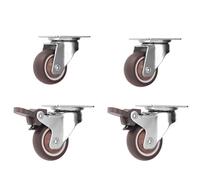 Heavy-Duty 360-Degree Swivel Casters with Brake - Thickened Reinforced Bottom Plate for Strong Load-Bearing Capacity - Universal Fit for Carts, Benches, and Furniture (2 Brakes, 2 Non-Brake)