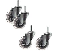 Heavy Duty 360° Swivel Rubber Stem Casters Wheels 100mm with Brake M10/M12/M14 Thread 150kg Load Capacity Perfect for Industrial Furniture & Equipment Replacement