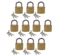 Heavy Duty 38mm Iron Brass Coated Padlock Security Lock Secure 3 Keys 10pk